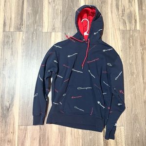 Men’s blue Champion hoodie. Medium.